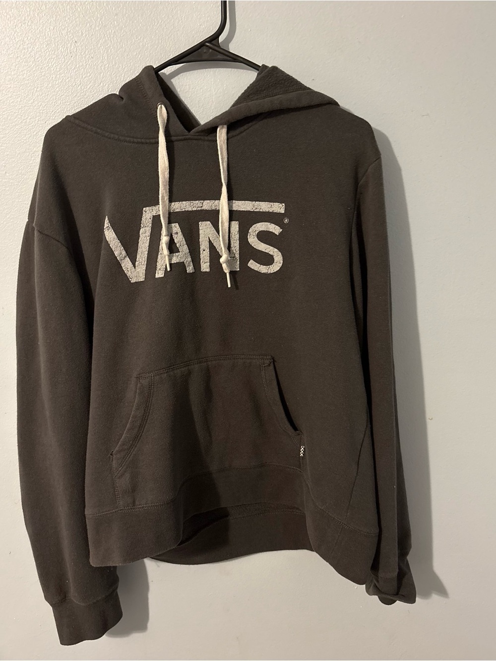 Vans Black Crewneck Hoodie with White Logo